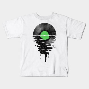 Cool Music Vinyl Retro Vintage Green Kids T-Shirt